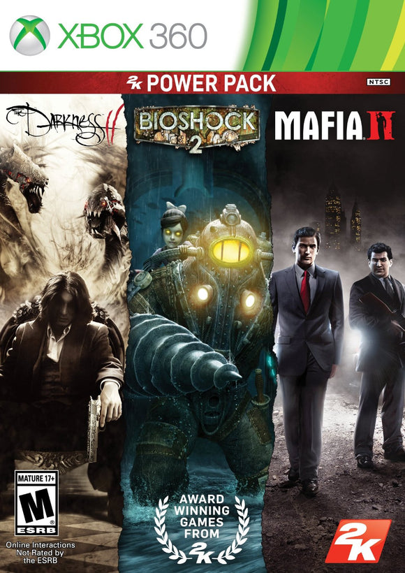 2K POWER PACK - DARKNESS II, BIOSHOCK II, MAFIA II - Xbox 360 GAMES