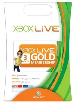 XBOX LIVE - 3 MONTH GOLD CARD 2010 - Game Card X360/XONE