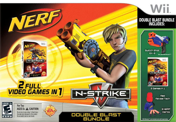 NERF N STRIKE & DOUBLE BLAST BUNDLE (used) - Wii GAMES