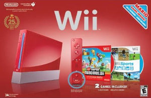 WII MODEL 1 RED - WITH NEW SUPER MARIO - Wii System