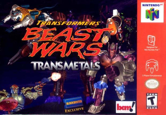 TRANSFORMERS BEAST WARS TRANSMETALS (used) - NINTENDO 64 GAMES