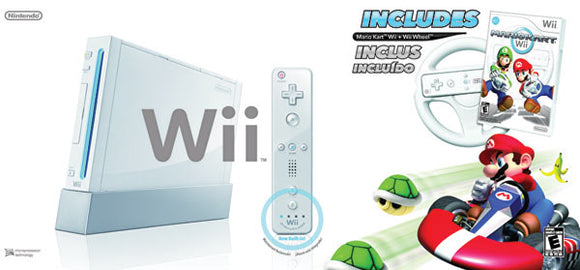 WII MODEL 1 WHITE - WITH MARIO KART - Wii System