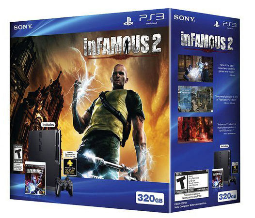 PS3 MODEL 2 BLACK - 320GB - INFAMOUS 2 BUNDLE - PlayStation 3 System