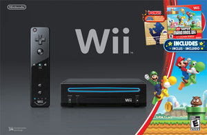 WII MODEL 1 BLACK - WITH NEW SUPER MARIO BROS - Wii System