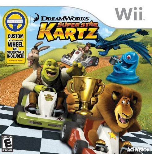DREAMWORKS SUPERSTAR KARTZ W/ WHEEL - Wii GAMES