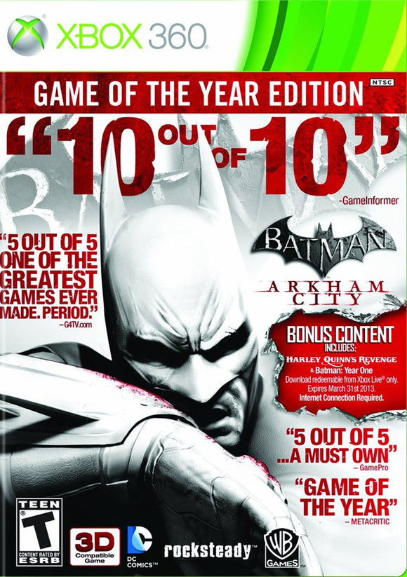 BATMAN ARKHAM CITY - GAME OF THE YEAR EDITION (new) - Xbox 360 GAMES