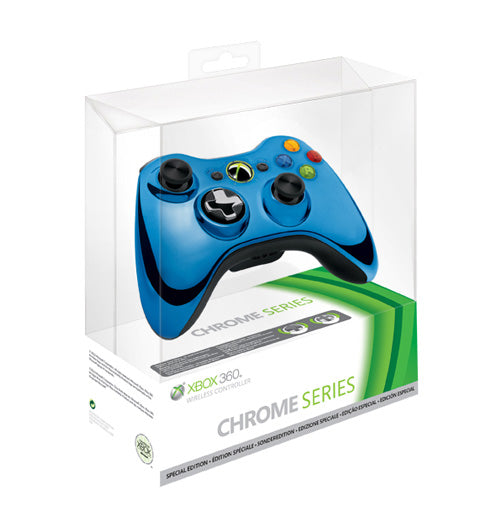 OFFICIAL WIRELESS CONTROLLER - CHROME BLUE - Xbox 360 ACCESSORIES