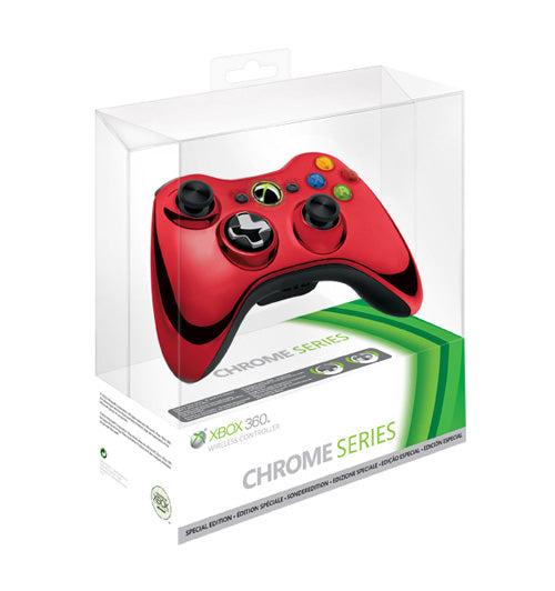 OFFICIAL WIRELESS CONTROLLER - CHROME RED - Xbox 360 ACCESSORIES