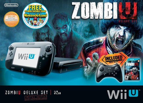 WiiU BLACK DELUXE - 32GB - ZOMBI U BUNDLE - Wii U System