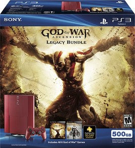 PS3 MODEL 3 RED - 500GB - GOD OF WAR BUNDLE - PlayStation 3 System
