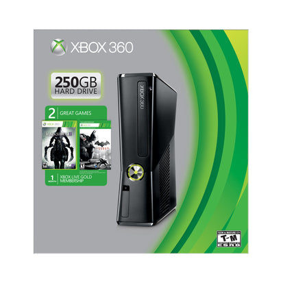X360 MODEL 2 BLACK - 250GB - BATMAN ARKHAM CITY AND DARKSIDERS 2 BUNDLE - Xbox 360 System