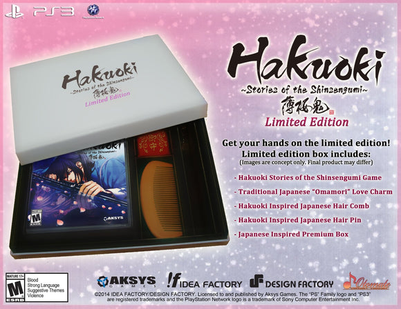 HAKUOKI STORIES OF THE SHINSEGUMI - LIMITED EDITION - PlayStation 3 GAMES