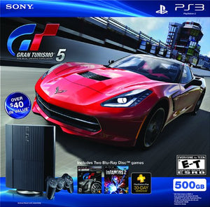 PS3 MODEL 3 BLACK - 500GB - GRAN TURISMO 5 LEGACY BUNDLE - PlayStation 3 System