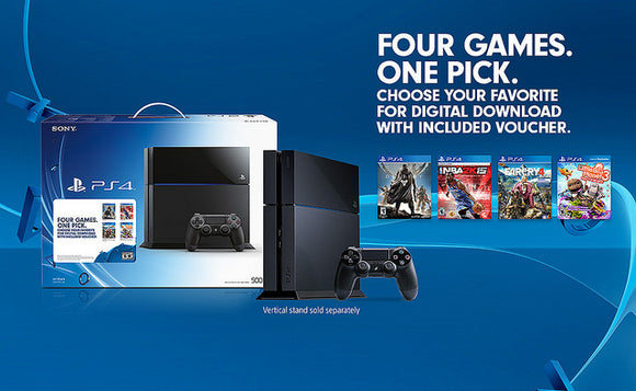 PLAYSTATION 4 BLACK - 500GB - FOUR GAMES ONE PICK BUNDLE - PlayStation 4 System