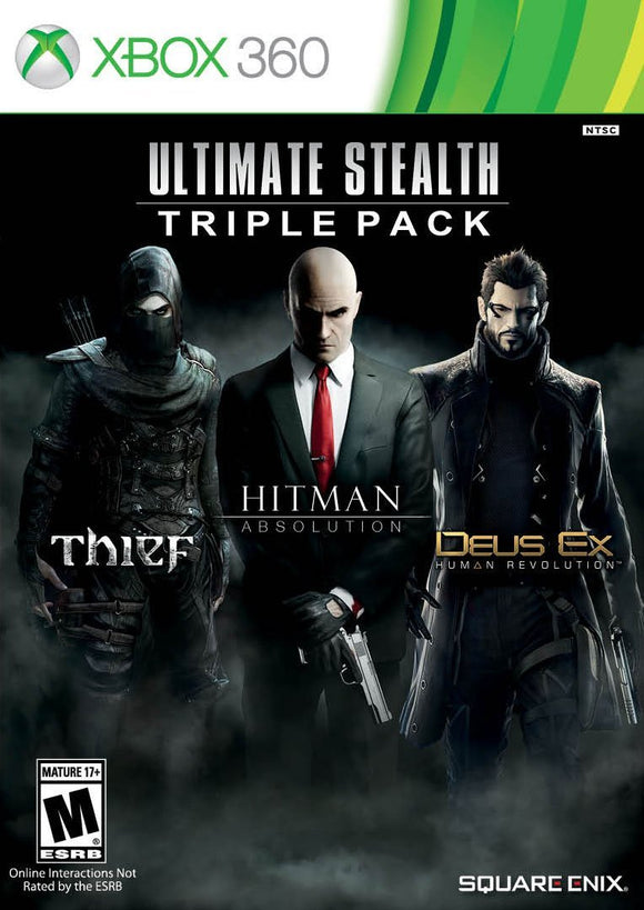 ULTIMATE STEALTH TRIPLE PACK HITMAN ABSOLUTION/DEUS EX/THIEF (used) - Xbox 360 GAMES
