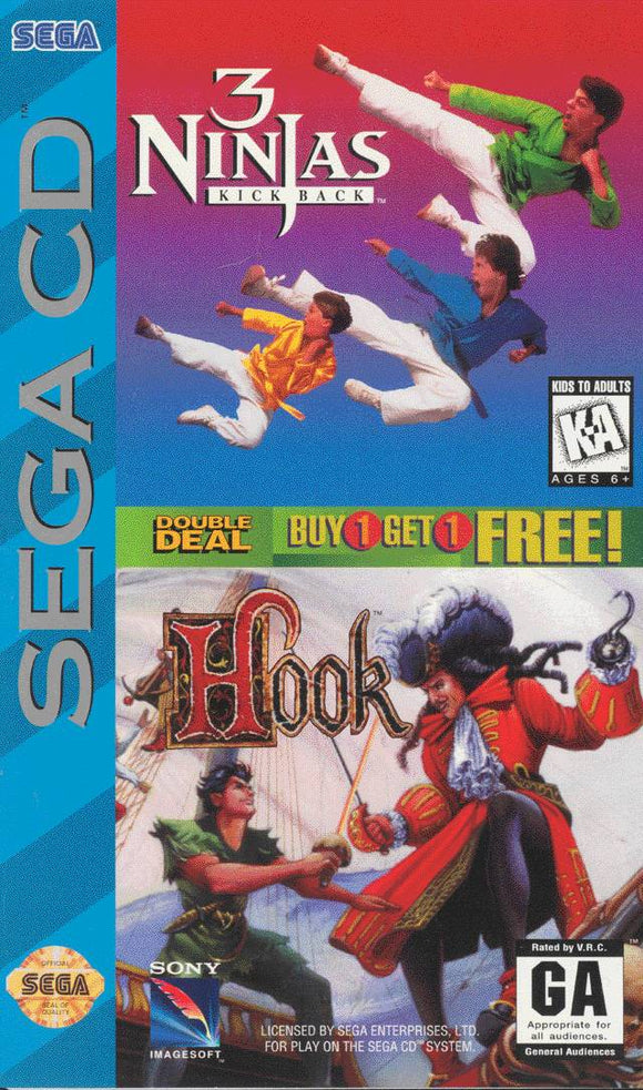 3 NINJAS KICK BACK & HOOK (used) - Retro SEGA CD