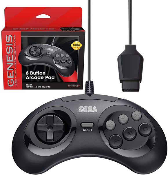 RETRO-BIT CLASSIC SEGA CONTROLLER (new) - SEGA GENESIS CONTROLLERS